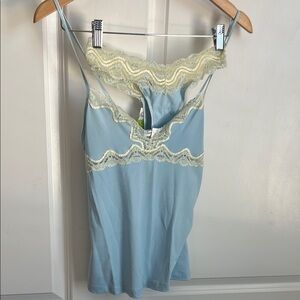 Light Blue Lace Trim Camisole